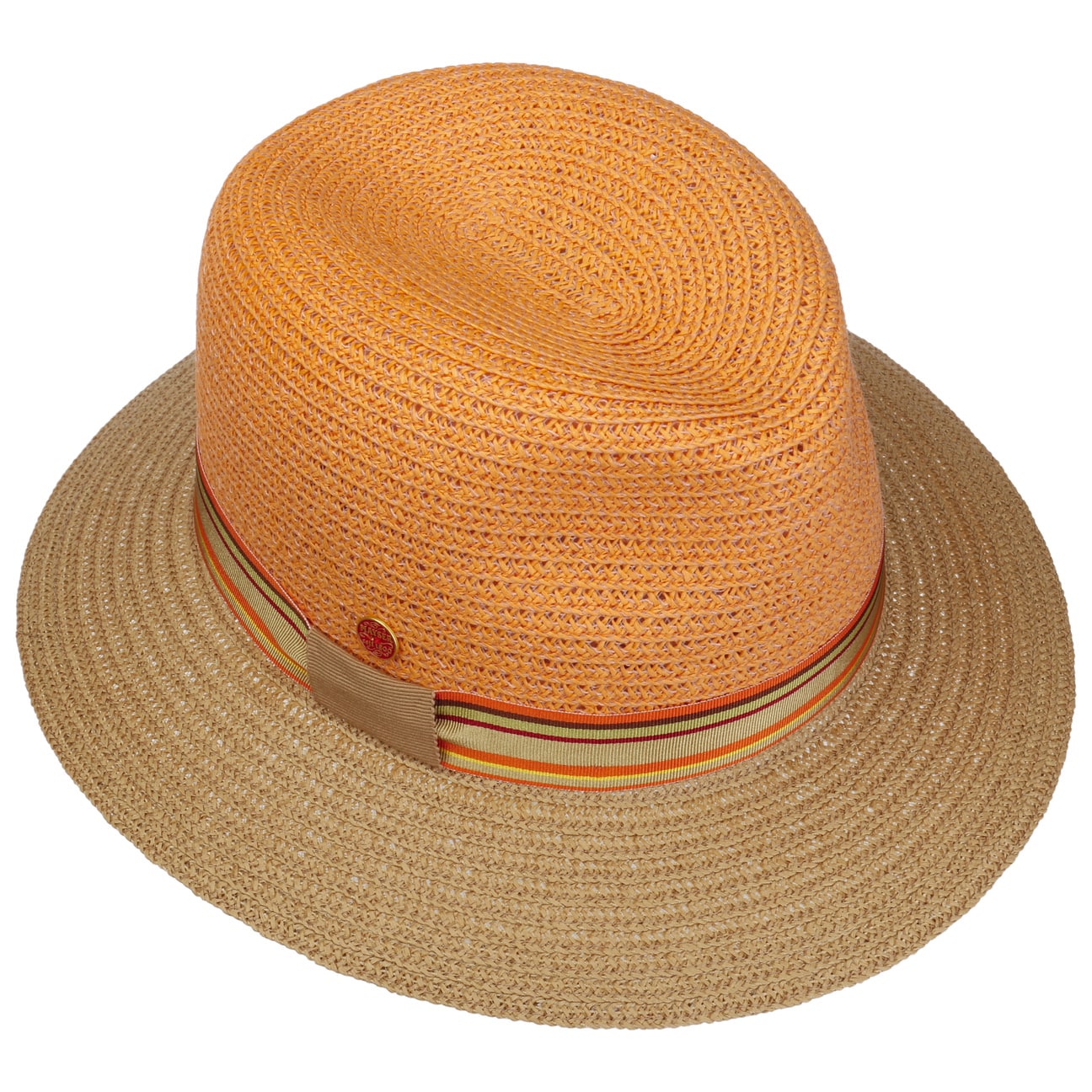 Chapeau de paille de voyageur bicolore Nane orange 11