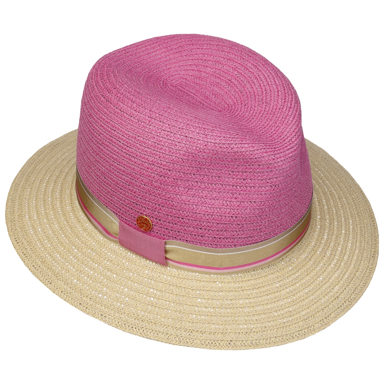 Chapeau de paille de voyageur bicolore Nane pink 15