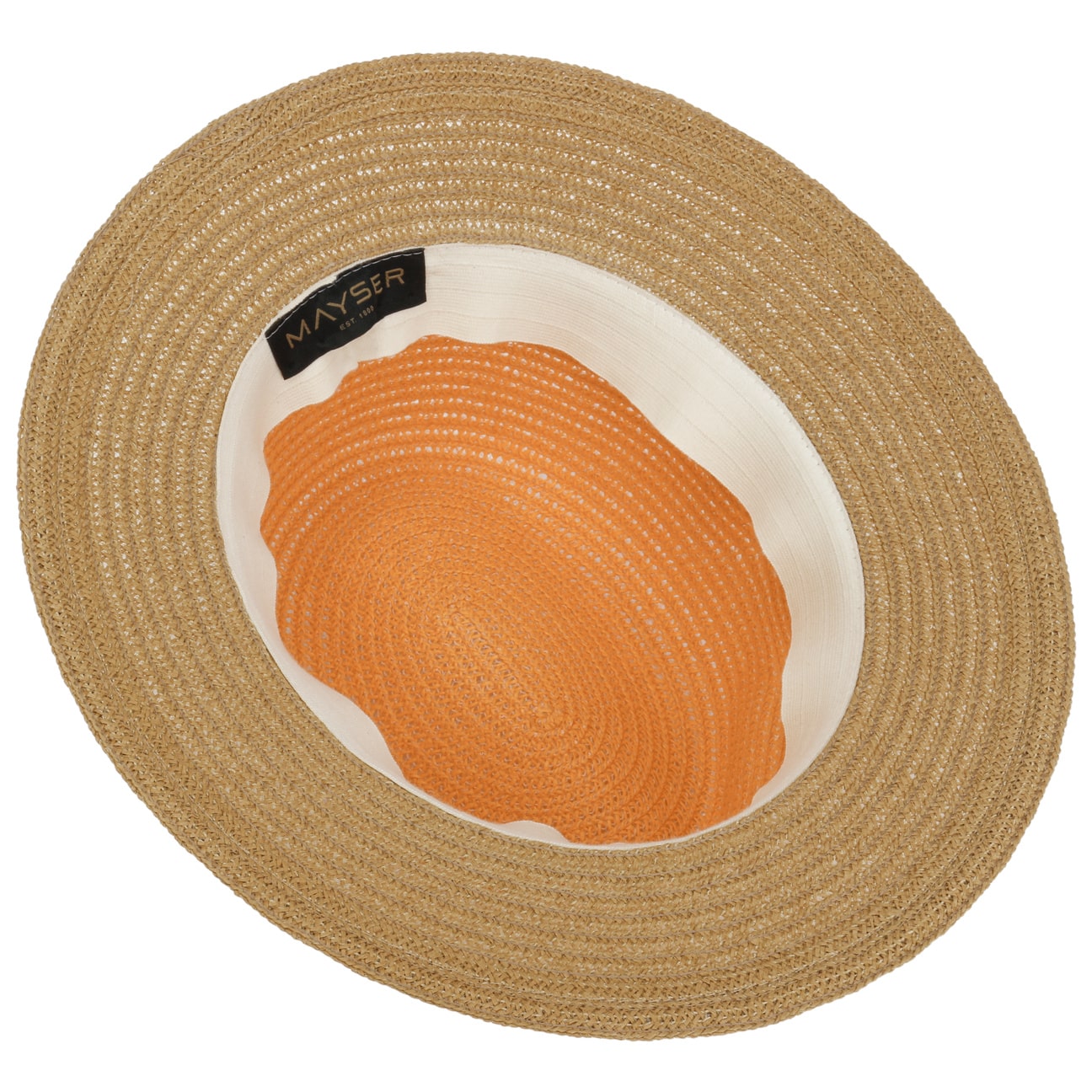 Chapeau de paille de voyageur bicolore Nane orange 12