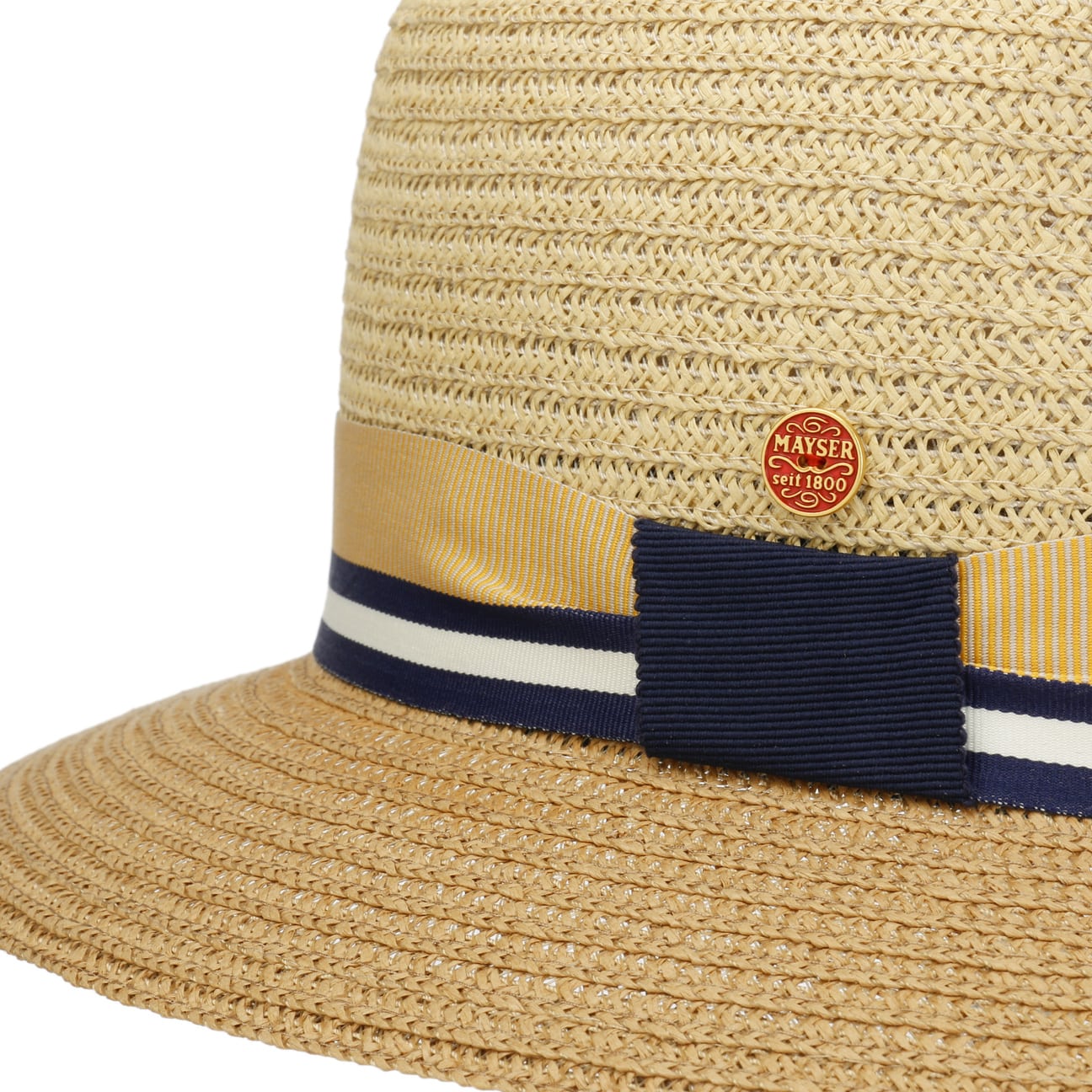 Chapeau de paille de voyageur bicolore Nane beige 5