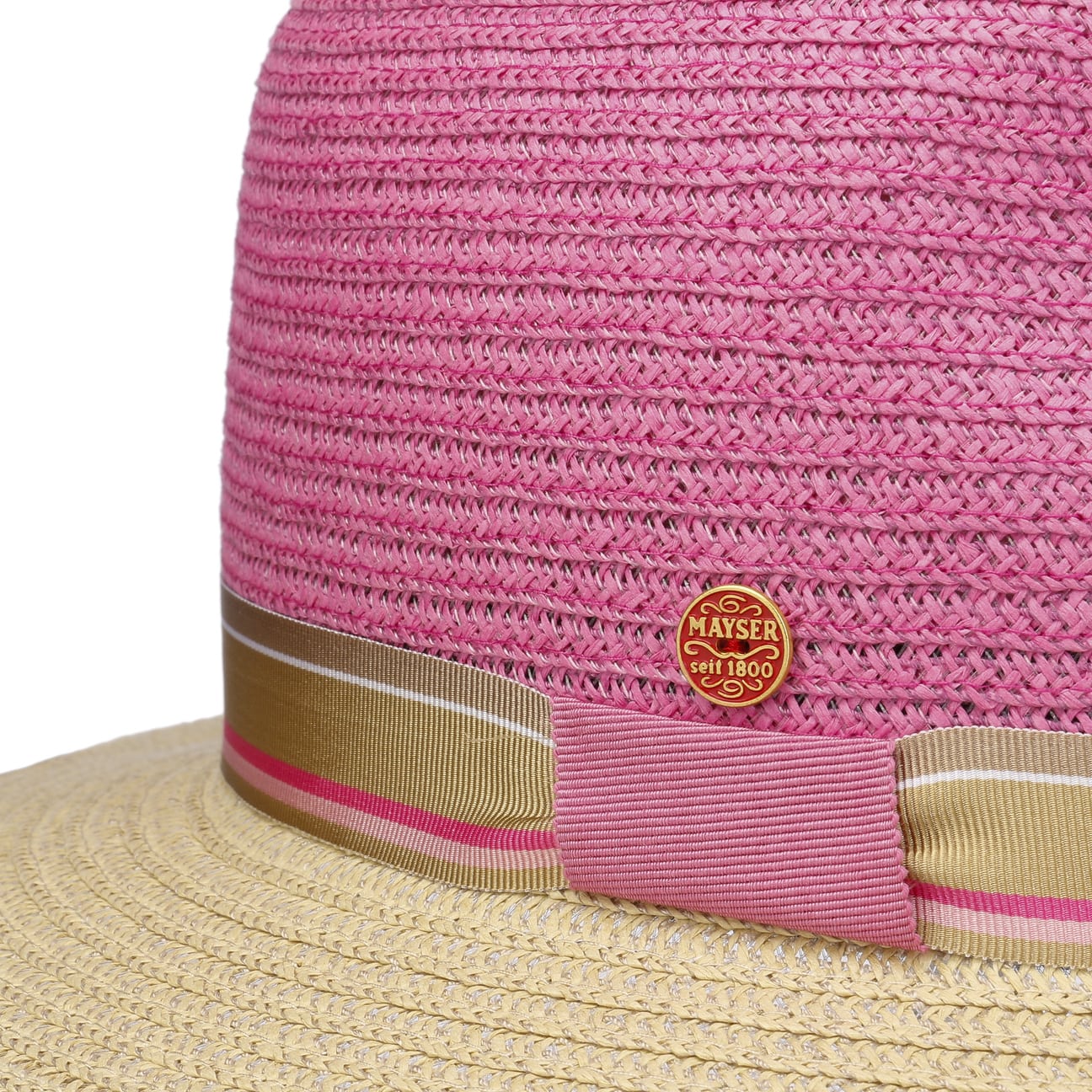 Chapeau de paille de voyageur bicolore Nane pink 17
