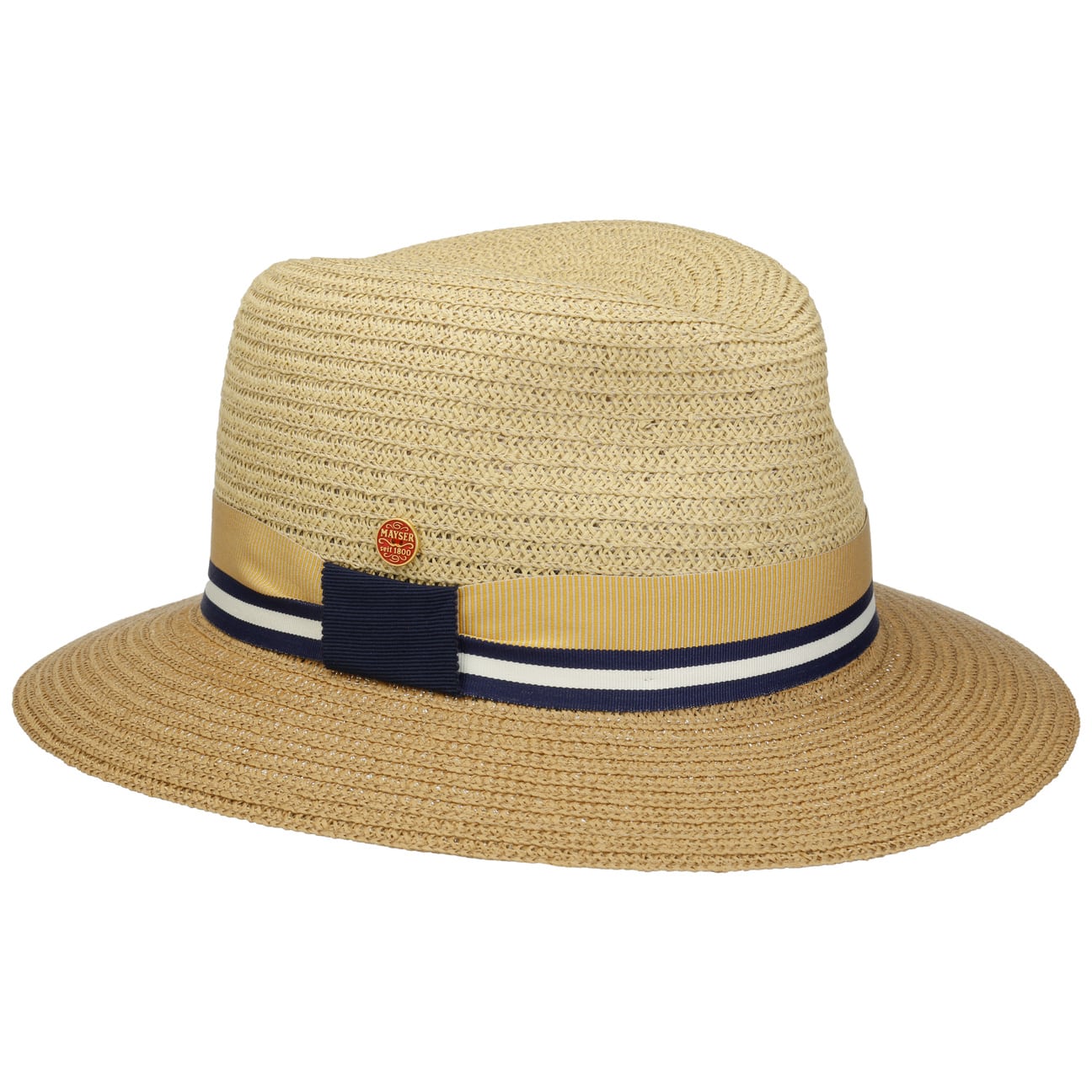 Chapeau de paille de voyageur bicolore Nane beige 2
