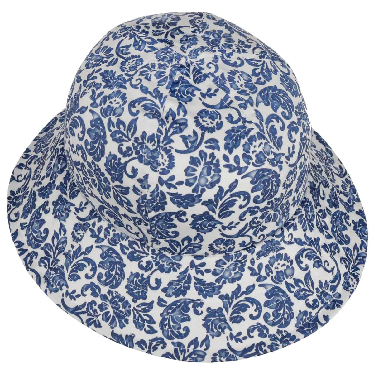Ruth Flower Paisley Damehatt blau-weiß 3