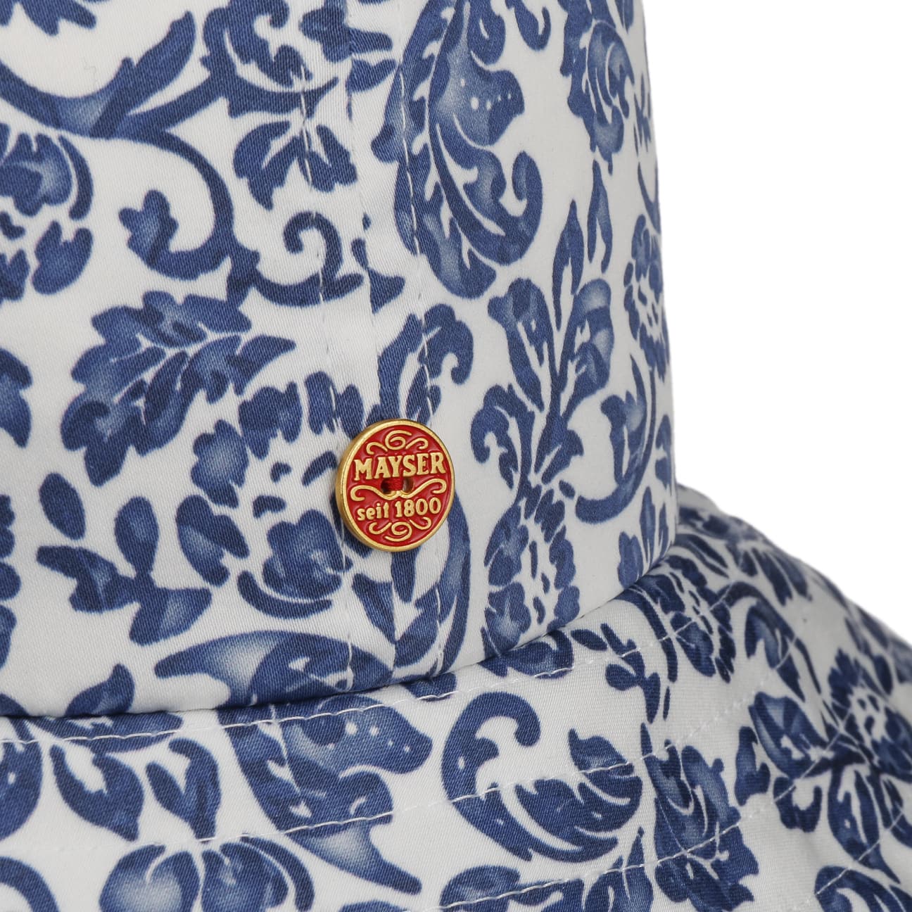 Ruth Flower Paisley Dameshoed blau-weiß 5