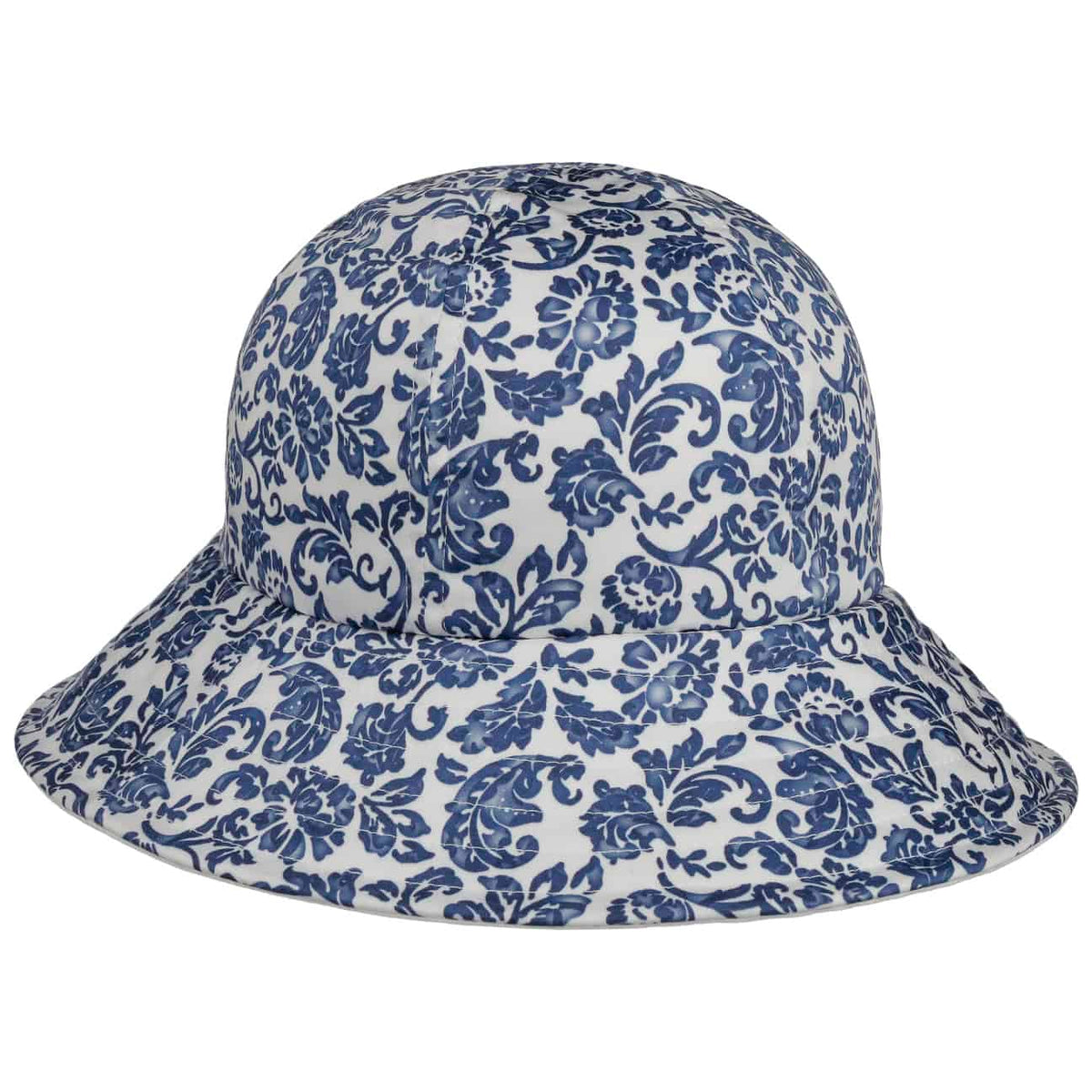Ruth Flower Paisley Damehatt blau-weiß 2