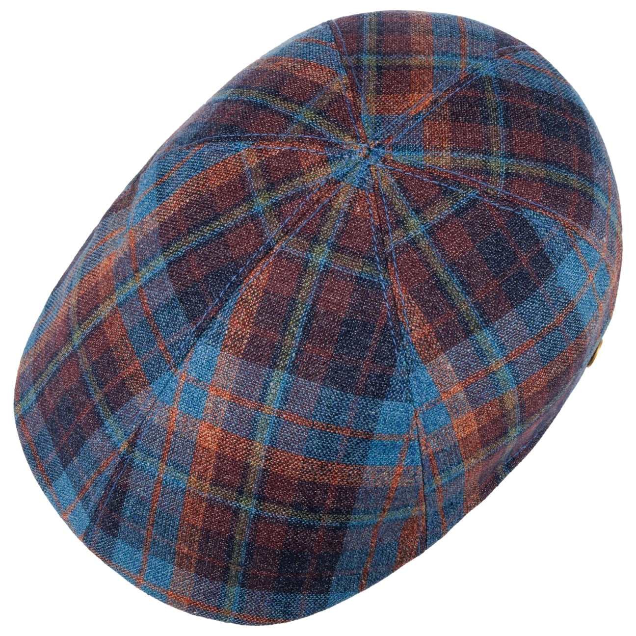 Paddy New Check Flat Cap blau 2
