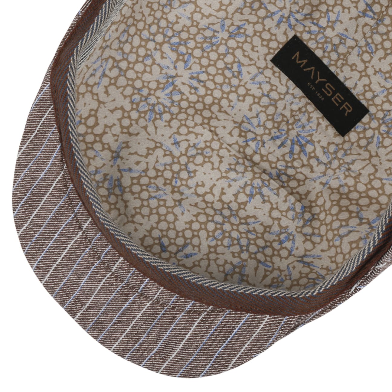 Sidney Paros Stripes Flat Cap braun 8