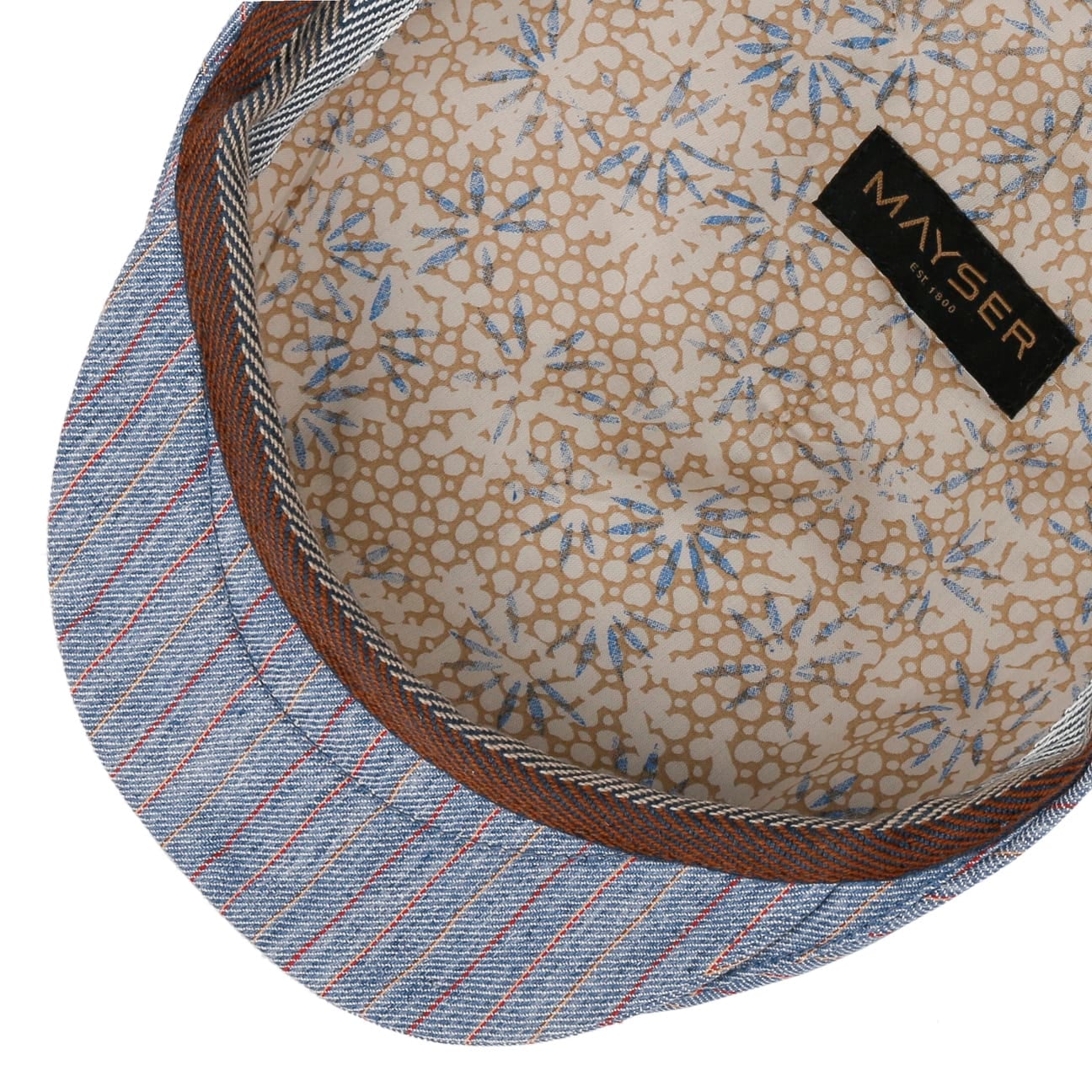 Sidney Paros Stripes Flat Cap blau 4
