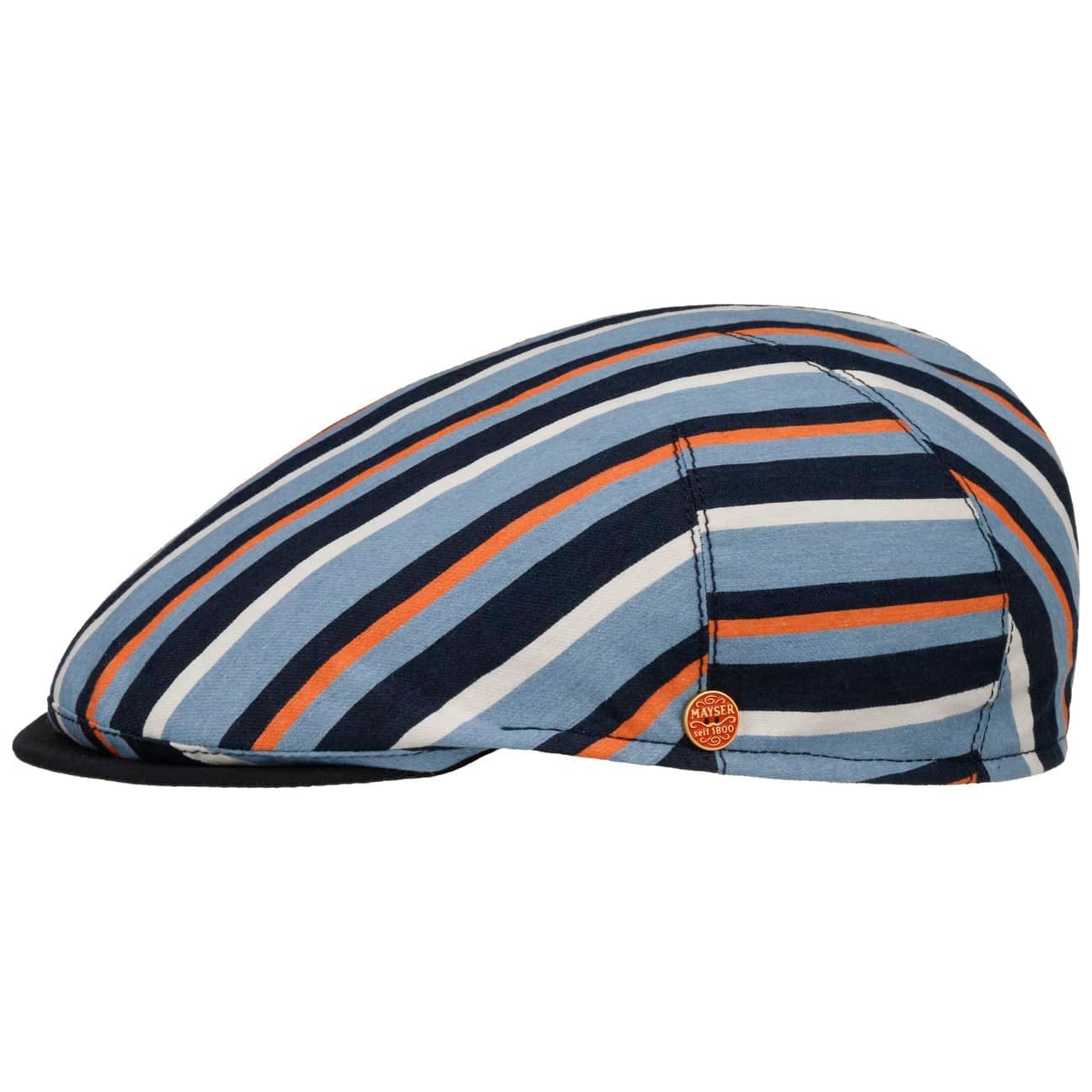 Sidney Stripes Flat Cap blau 2