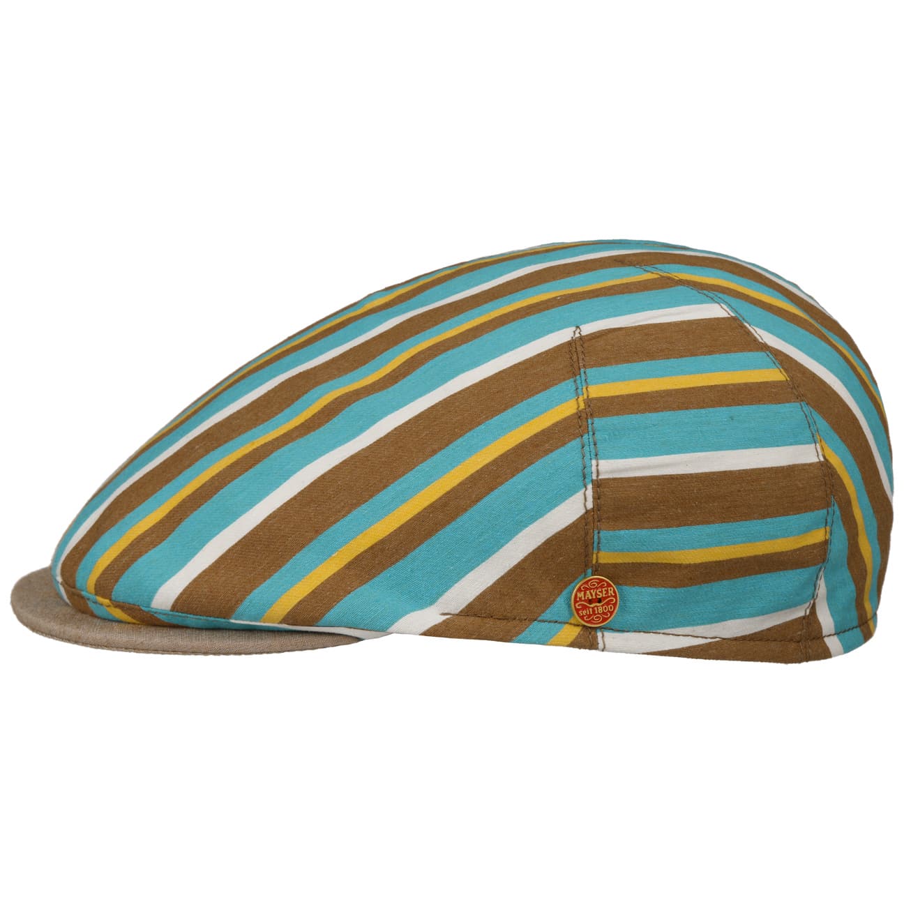 Sidney Stripes Flatcap türkis 6