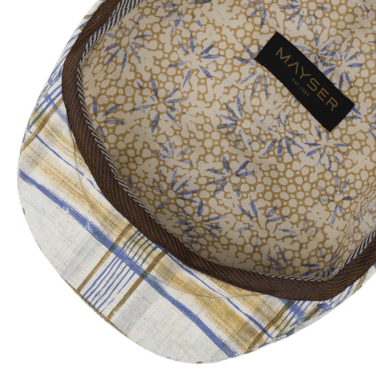 Sidney Amsterdam Check Flatcap beige-blau 4