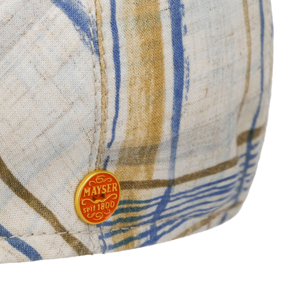 Sidney Amsterdam Check Flat Cap beige-blau 5
