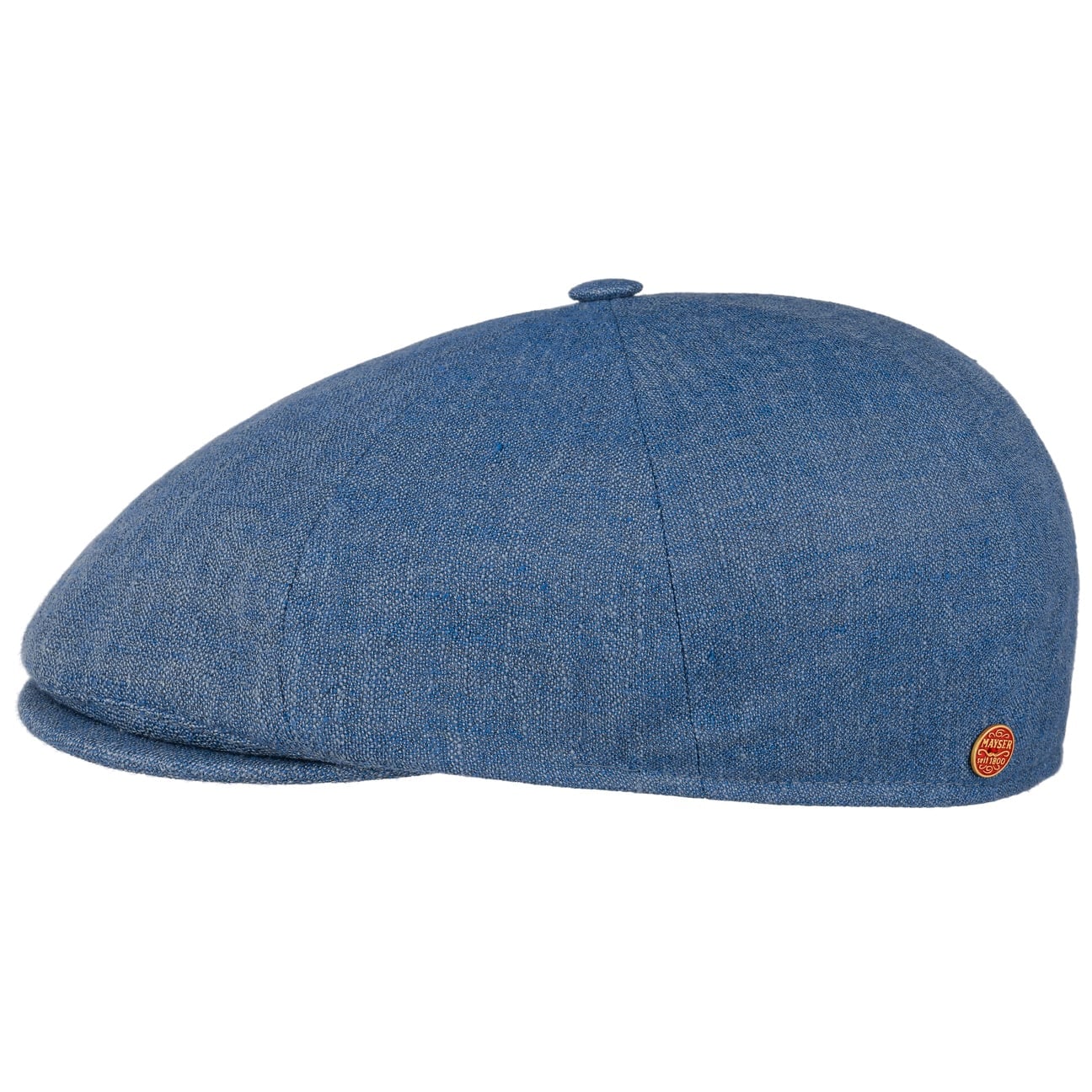 Wallace Flat Cap i Lin blau 2