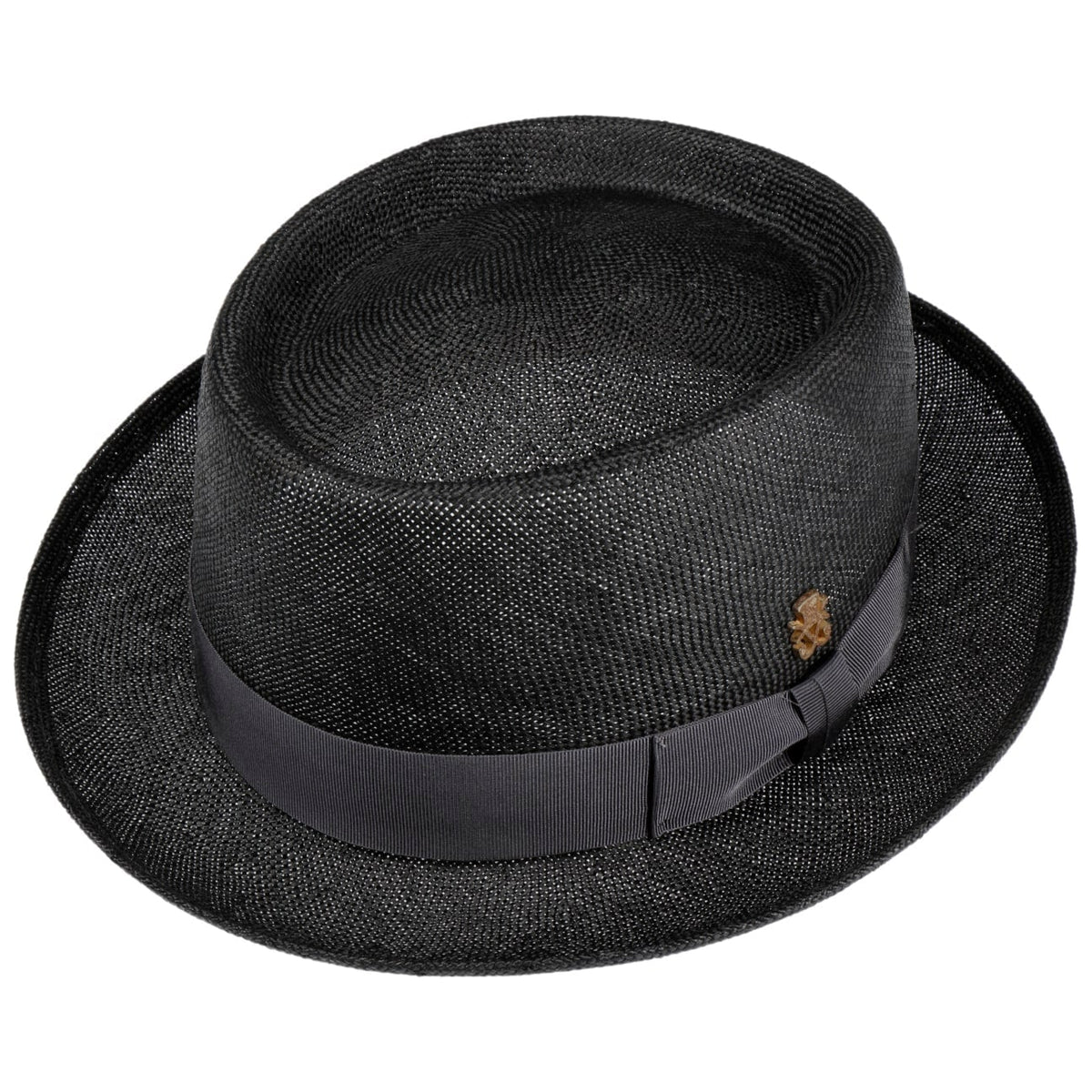 Cappello di Paglia Pork Pie Uni Sisal Zechbauer schwarz 3