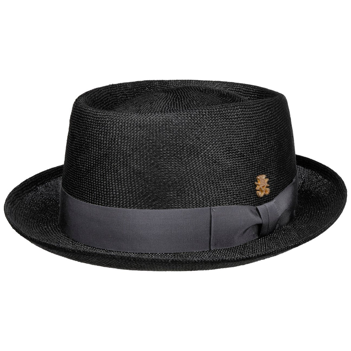 Cappello di Paglia Pork Pie Uni Sisal Zechbauer schwarz 2