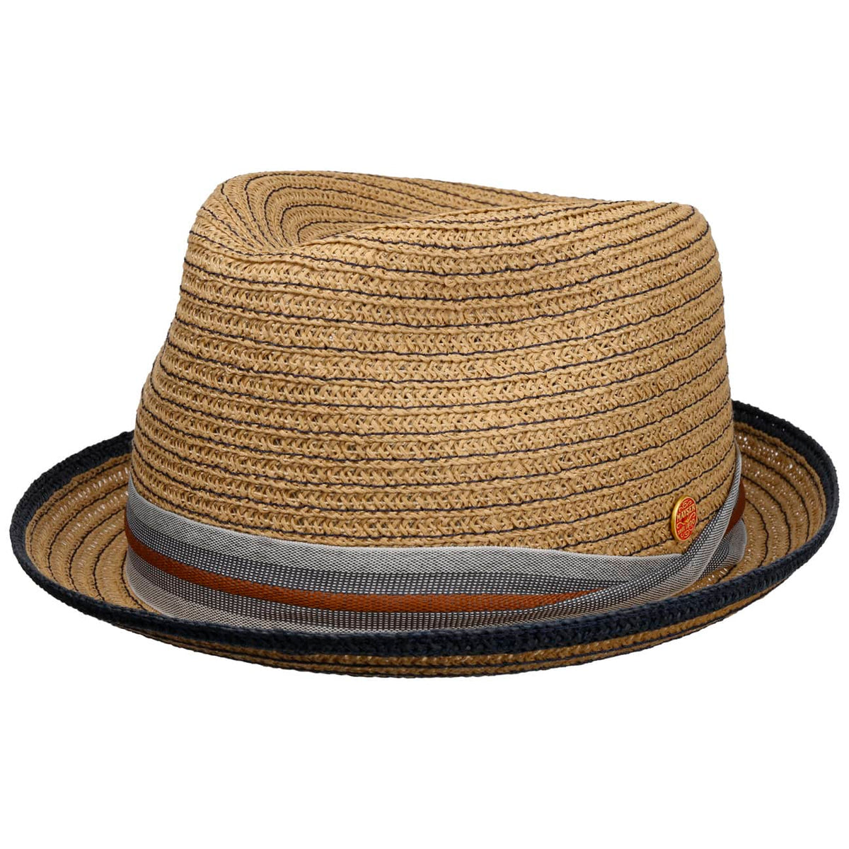 Light Samu Player Strohoed beige-blau 1