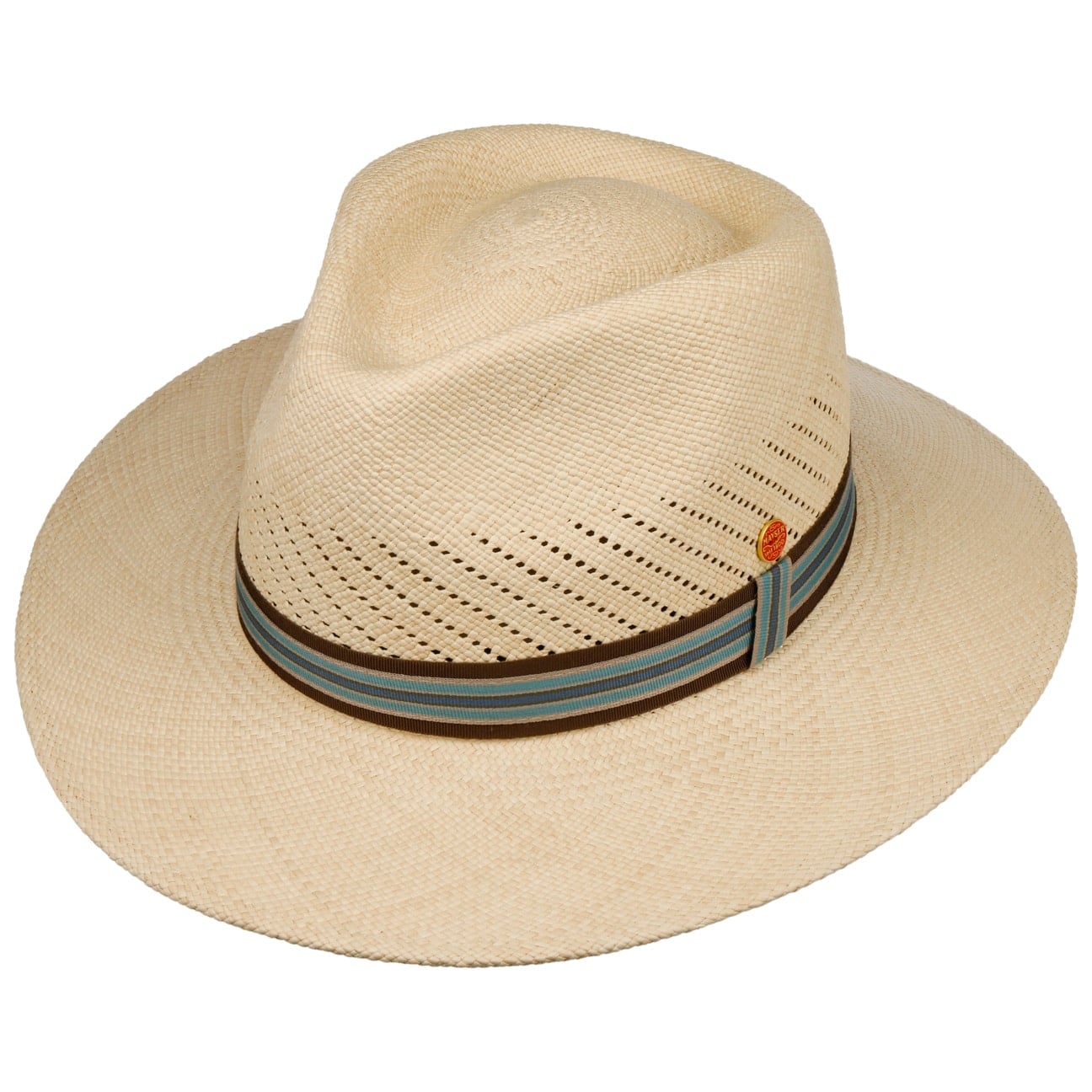 Vented Crown Panama-Hatt natur 4