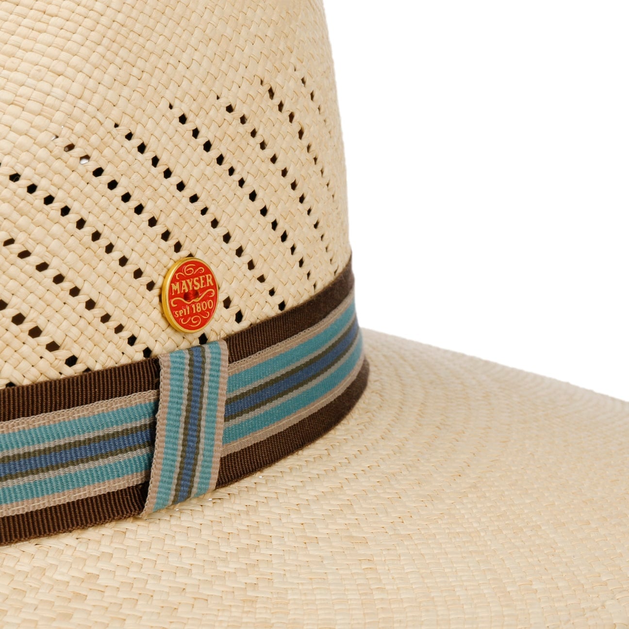 Vented Crown Panama-Hatt natur 6