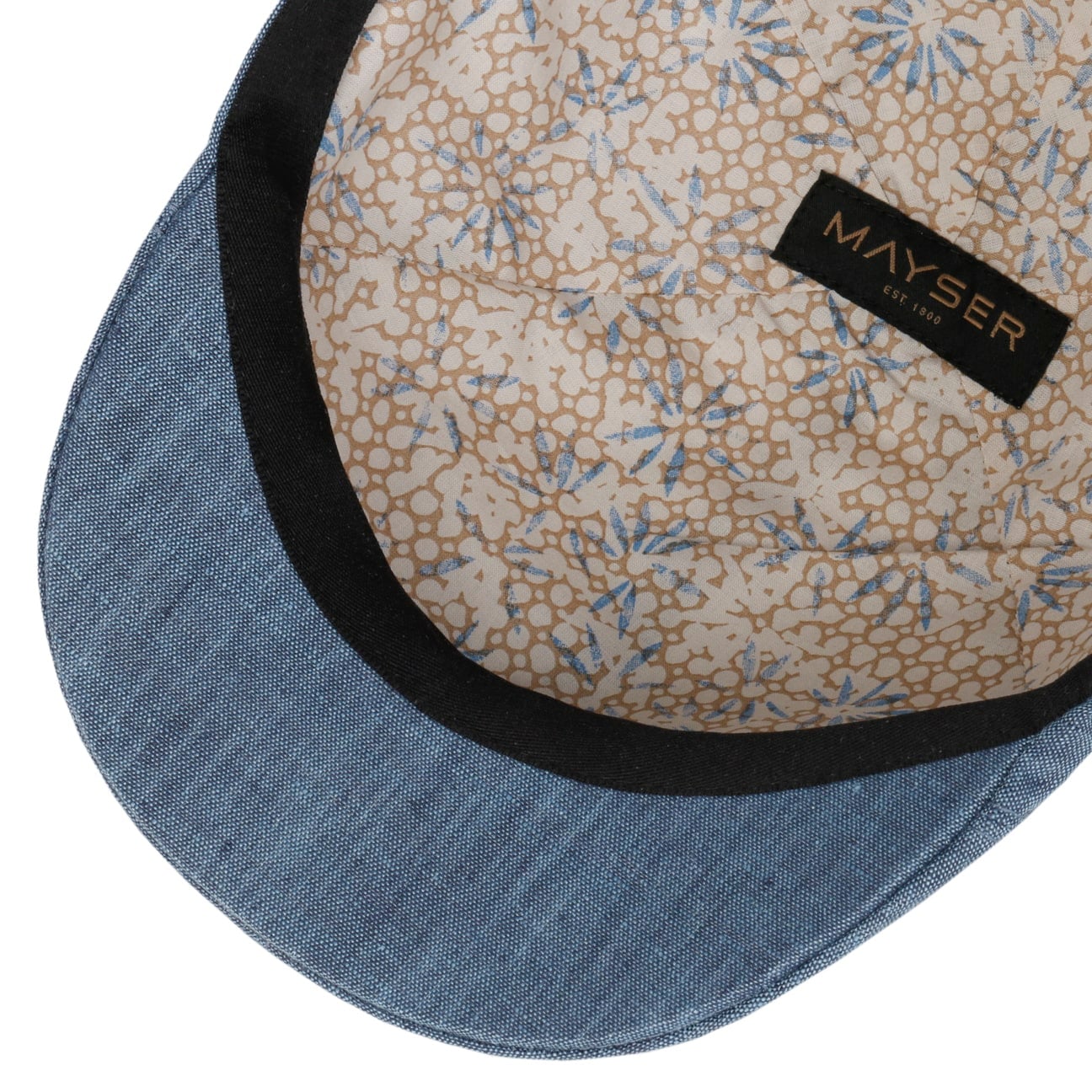 Paddy Flat Cap i Lin blau 8