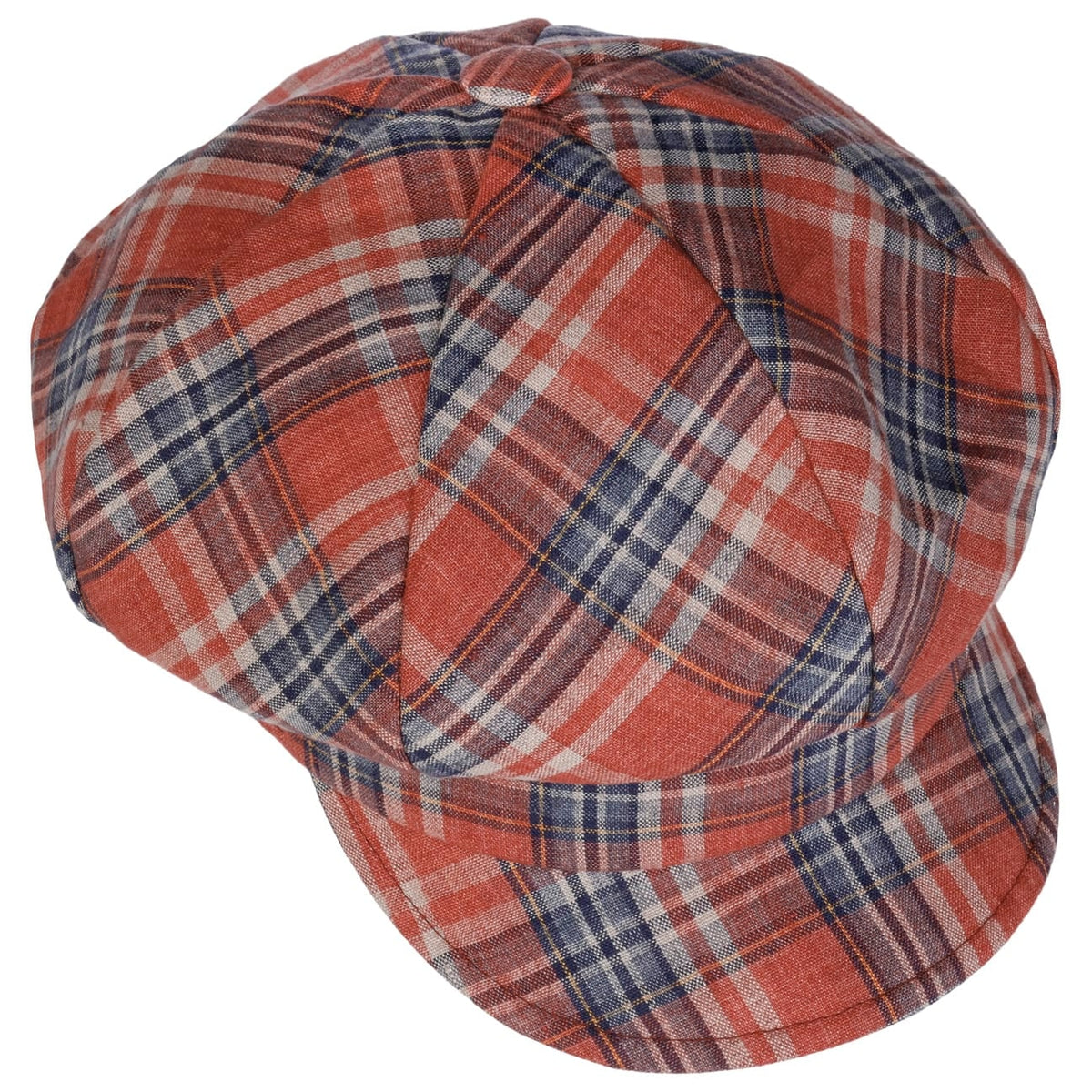 Anja Plaid Newsboy Cap rot-dunkelblau 3