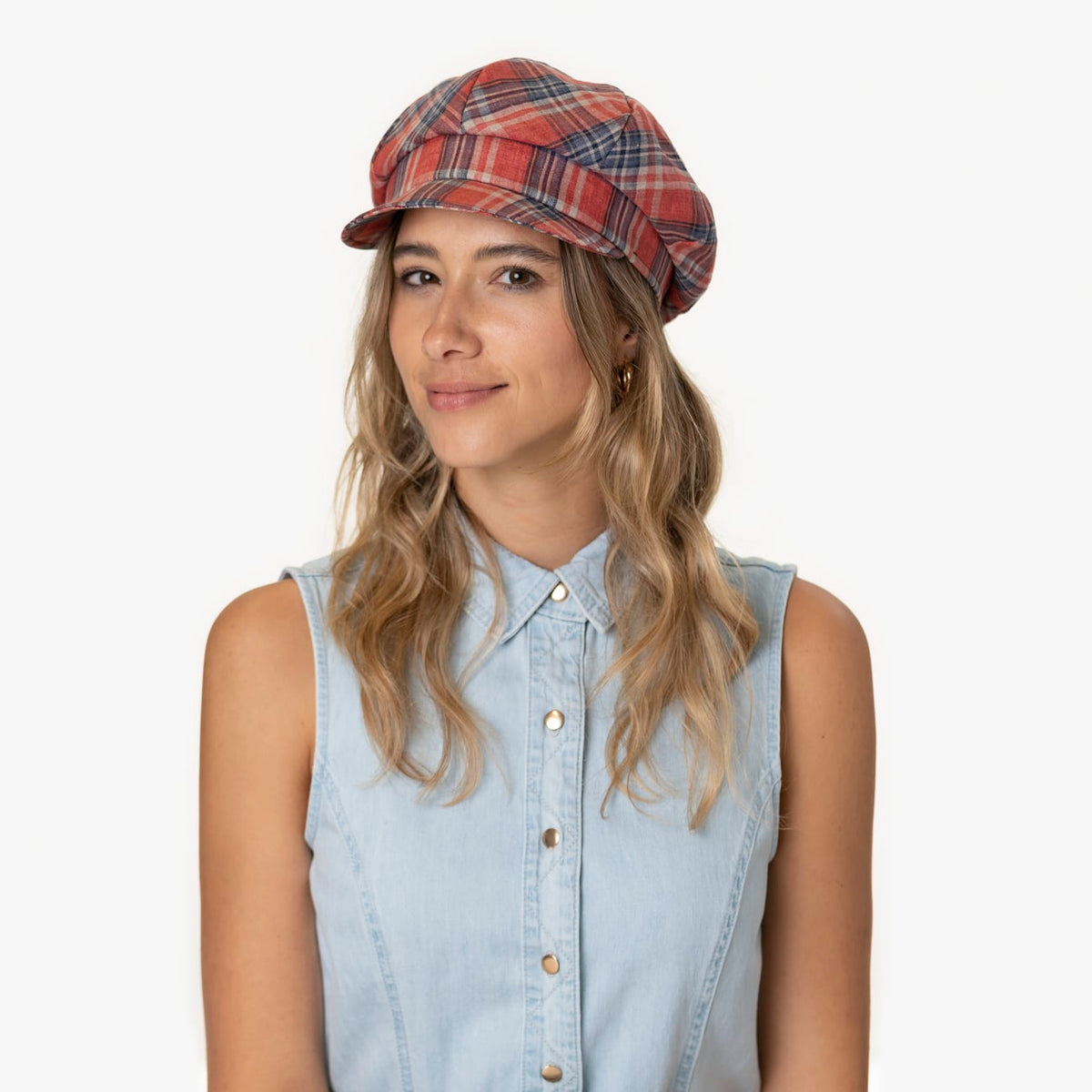 Anja Plaid Newsboy Cap Modell 1