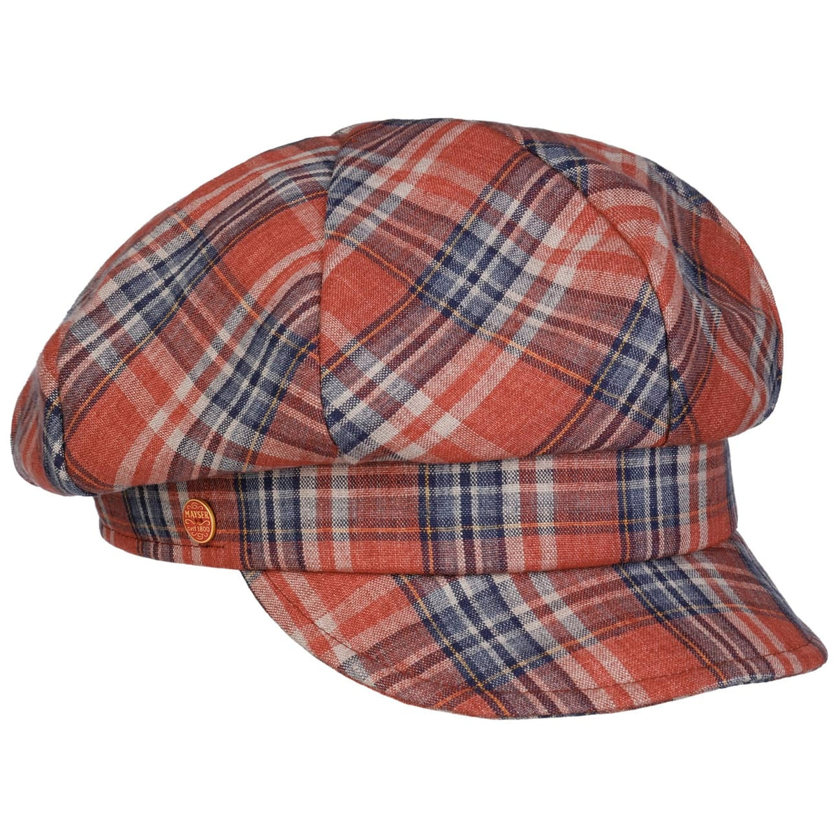 Anja Plaid Newsboy Cap rot-dunkelblau 2