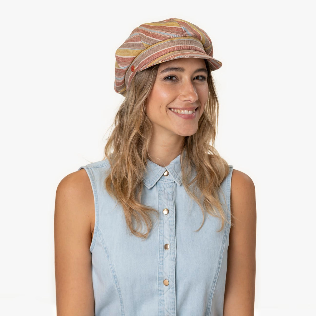 Anja Colour Stripes Newsboy Cap Modell 1