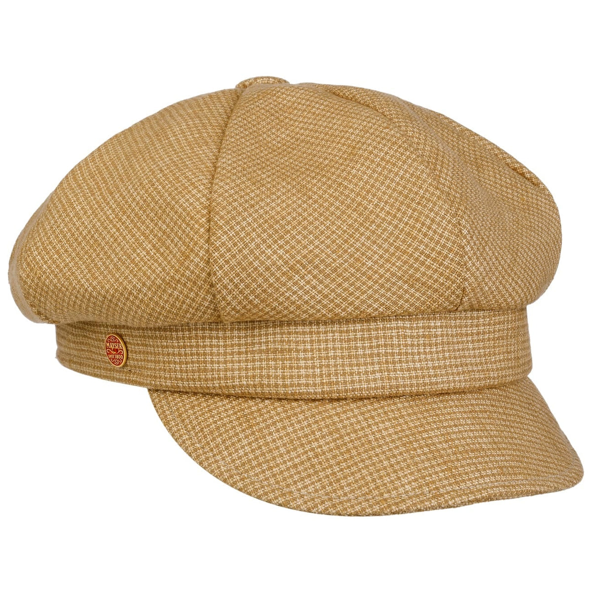 Anja Summer Newsboy Cap i Lin senf 2