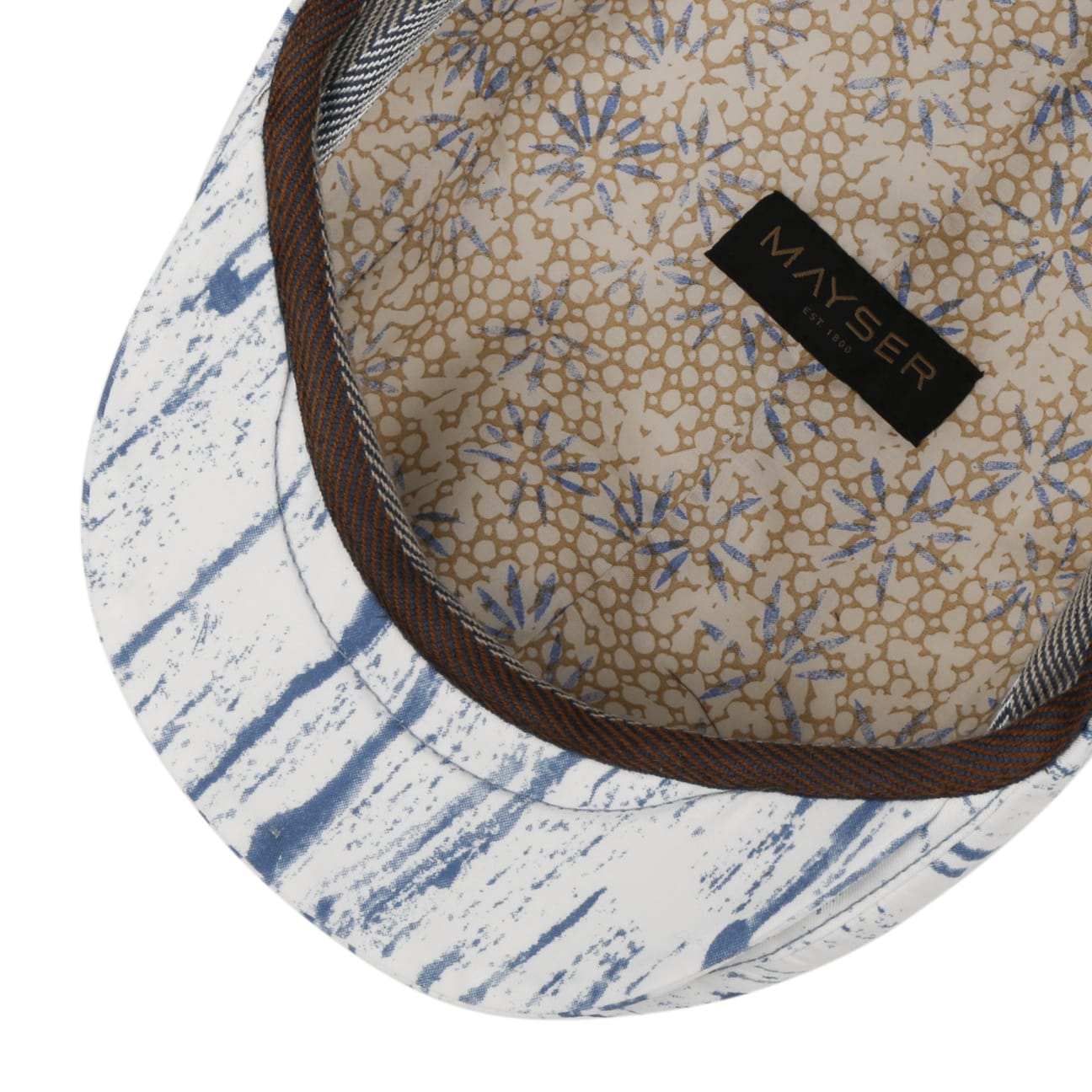 Twotone Cotton Flatcap weiß-blau 4