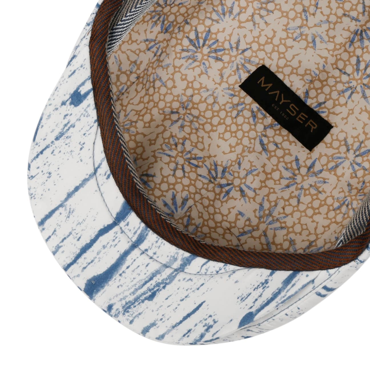 Twotone Cotton Flat Cap weiß-blau 4