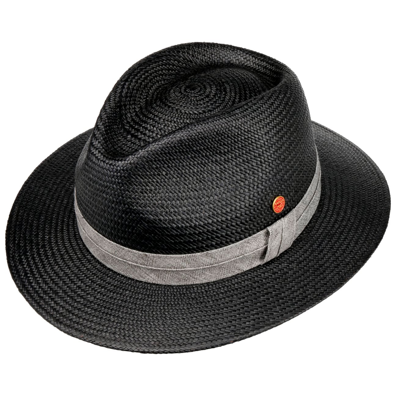 Gero Contrast Band Panama-Hatt schwarz-grau 6