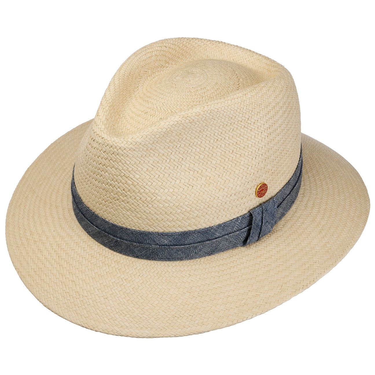 Gero Contrast Band Panama-Hatt natur-blau 2