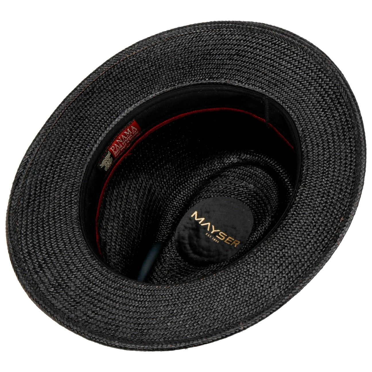 Gero Contrast Band Panama Hat schwarz-grau 7