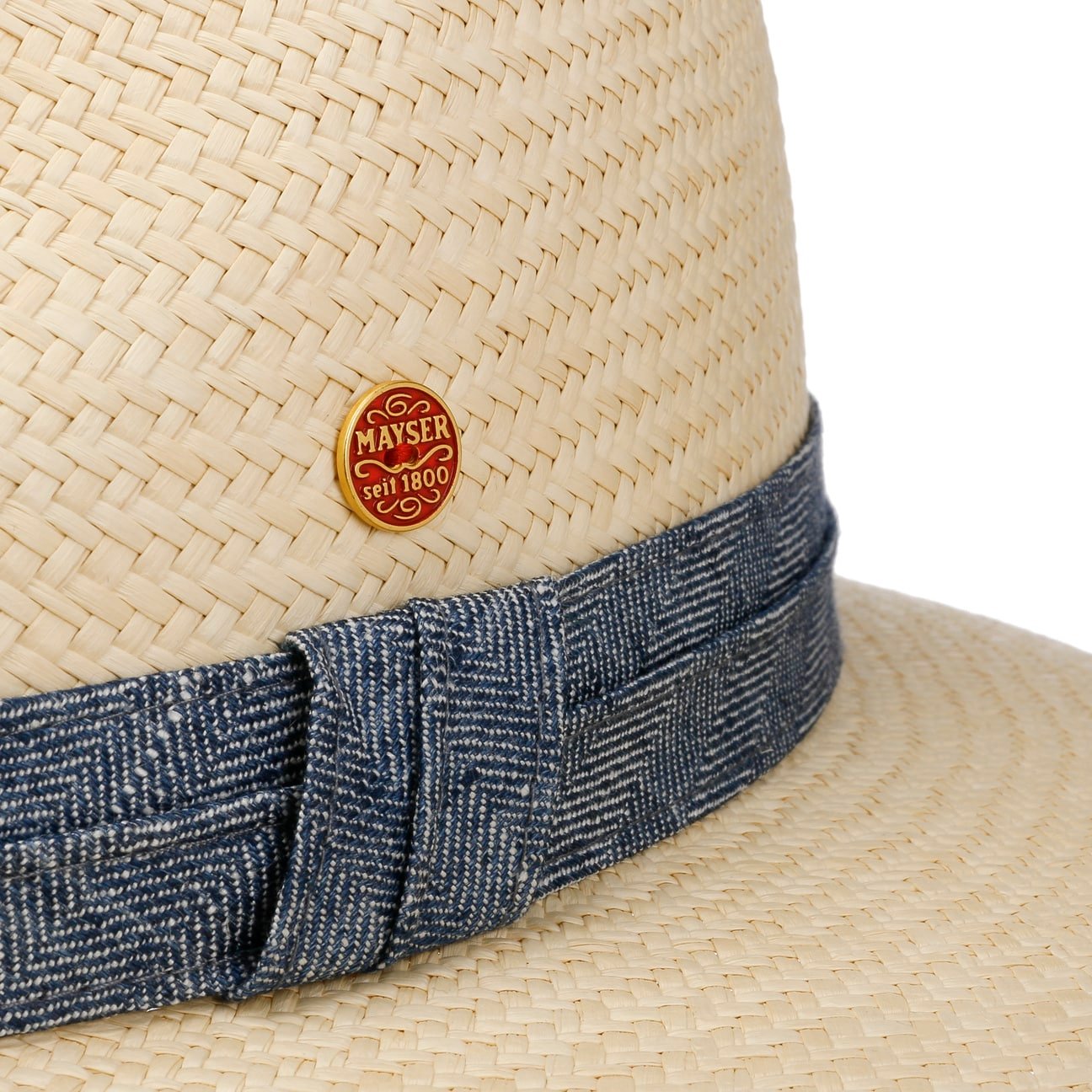 Gero Contrast Band Panama Hat natur-blau 4