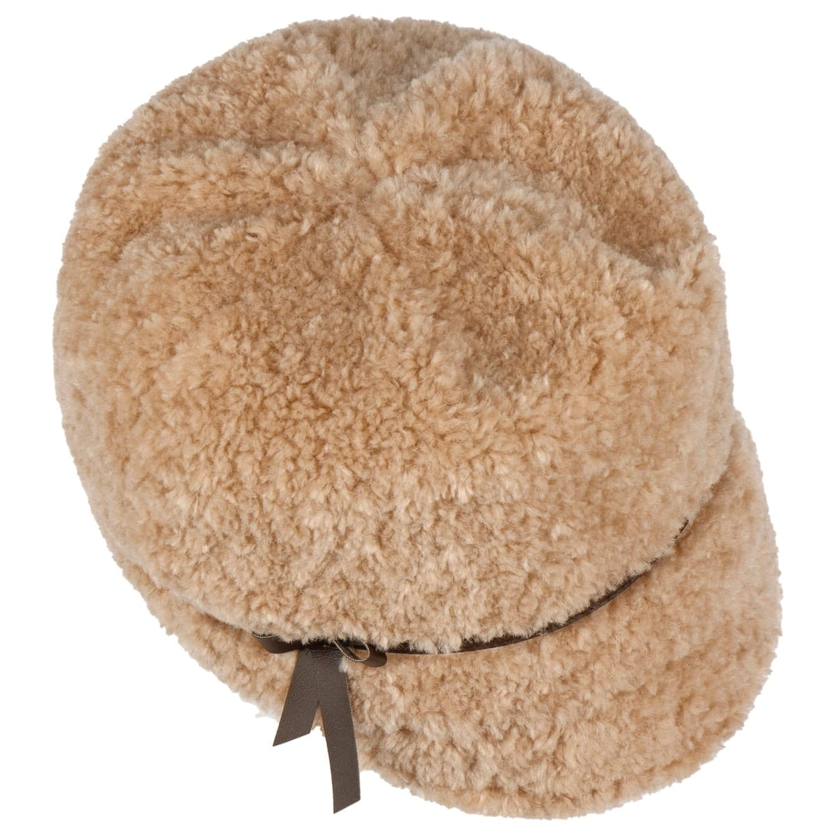 Teddy Newsboy Cap i Fuskepels beige 3