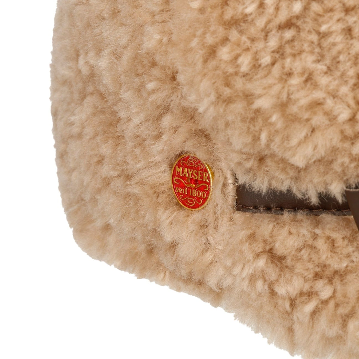 Teddy Newsboy Cap i Fuskepels beige 5
