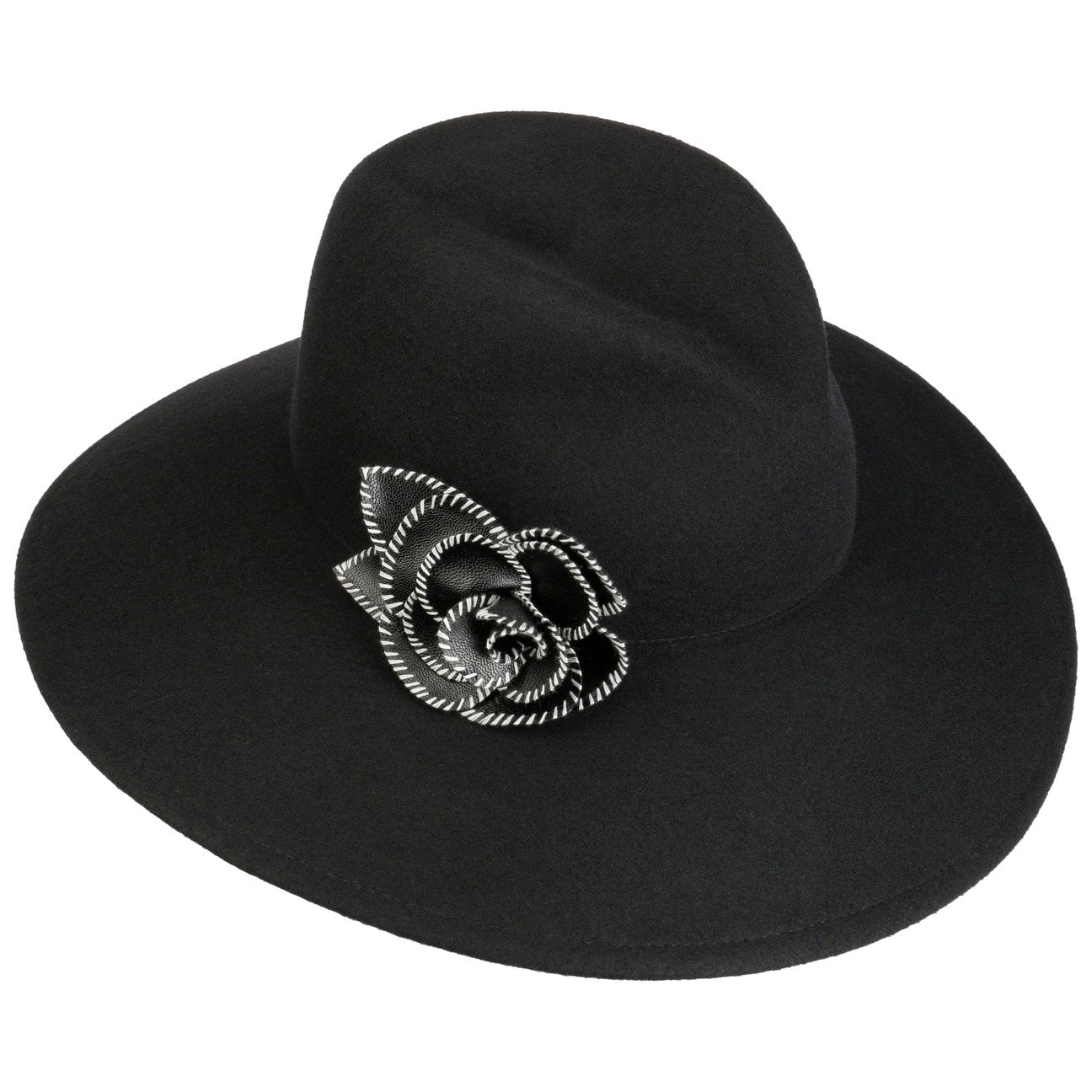 Ilaria Flower Wollhut schwarz 4