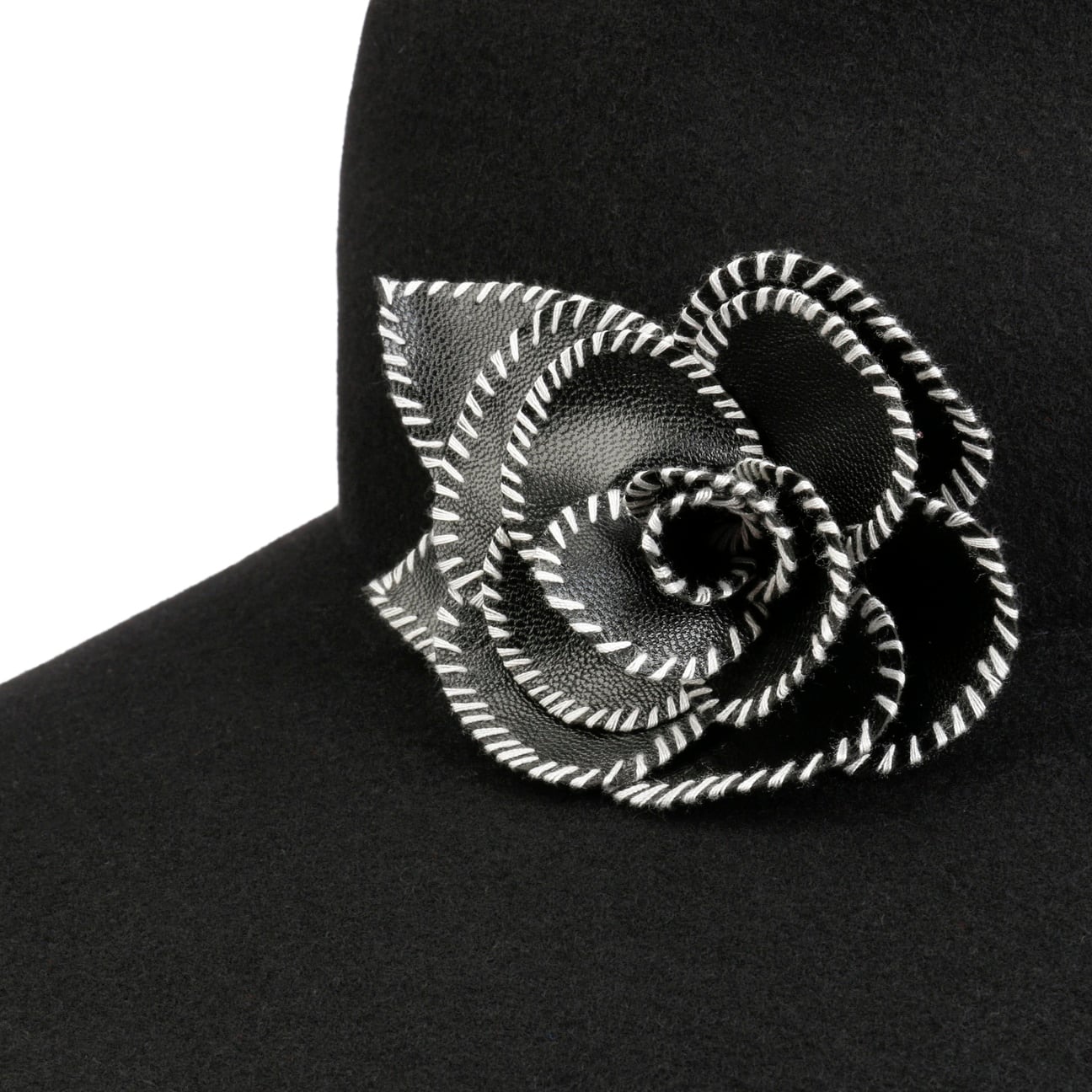Chapeau en Laine Ilaria Flower schwarz 7