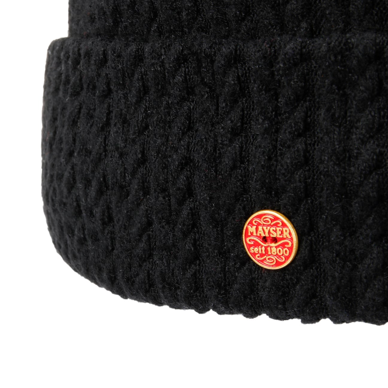 Joycey Beanie med Fold schwarz 7