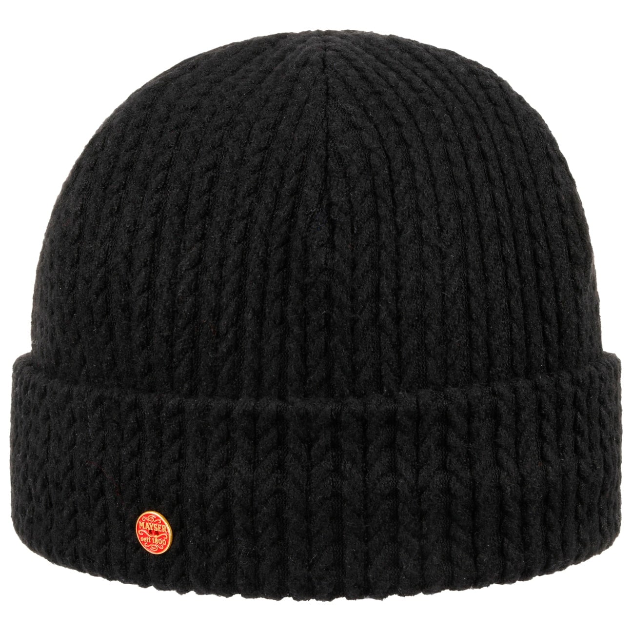 Joycey Beanie med Fold schwarz 5