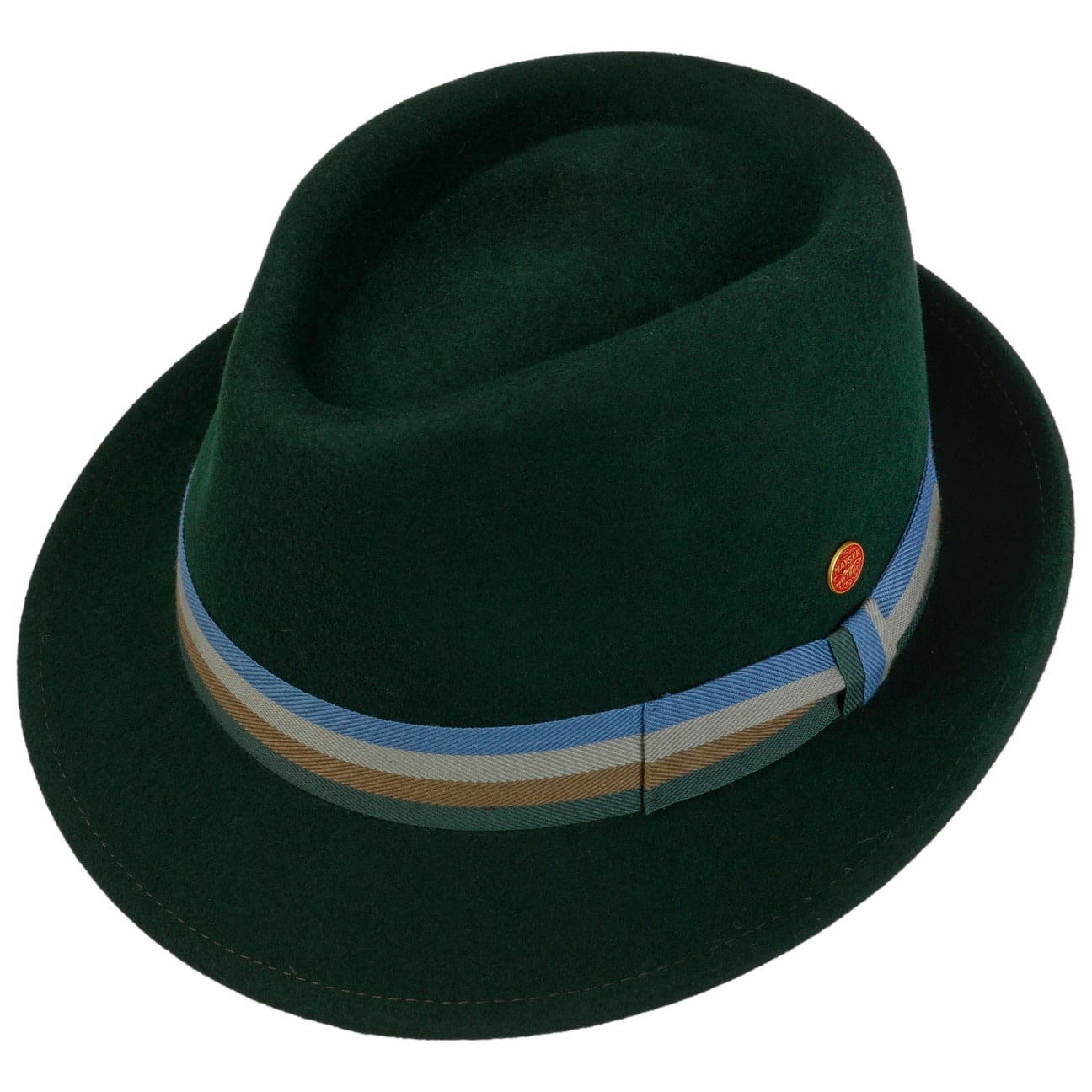 Four Colour Band Trilby Ullhatt dunkelgrün 4