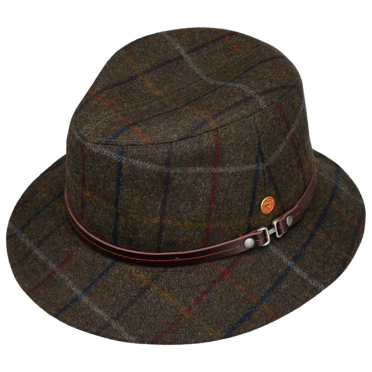 Chapeau bob en laine à carreaux braun 3