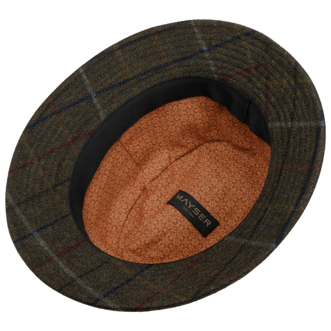 Chapeau bob en laine à carreaux braun 4
