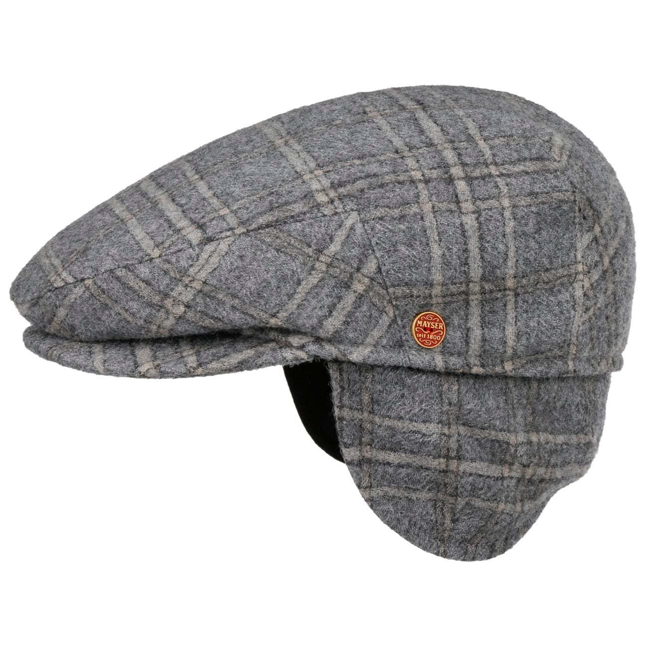 Merlino Casual Flat Cap med Øreklaffer grau-blau 1