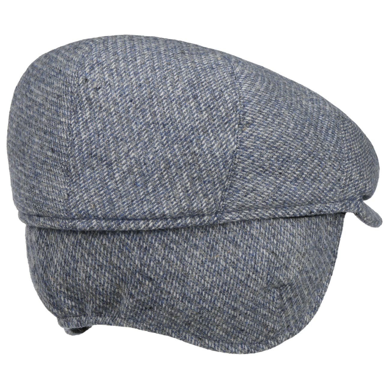 Merlino Check Pet met Oorkleppen grau-blau 4