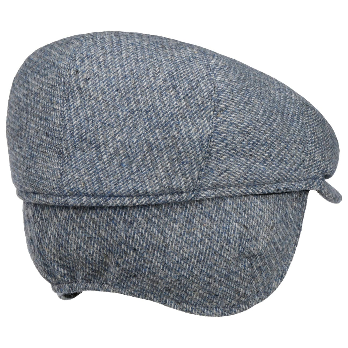 Merlino Check platt mössa med öronlappar grau-blau 4