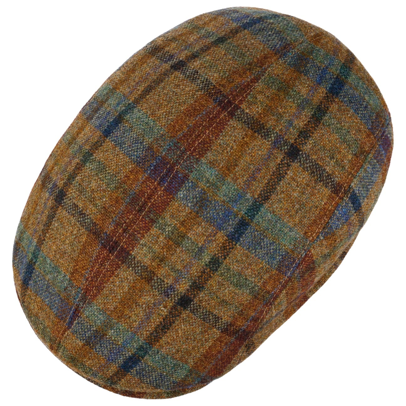Lennart Check Shetland Flat Cap beige 3