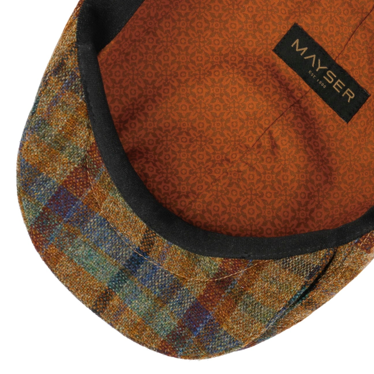 Lennart Check Shetland Flat Cap beige 4