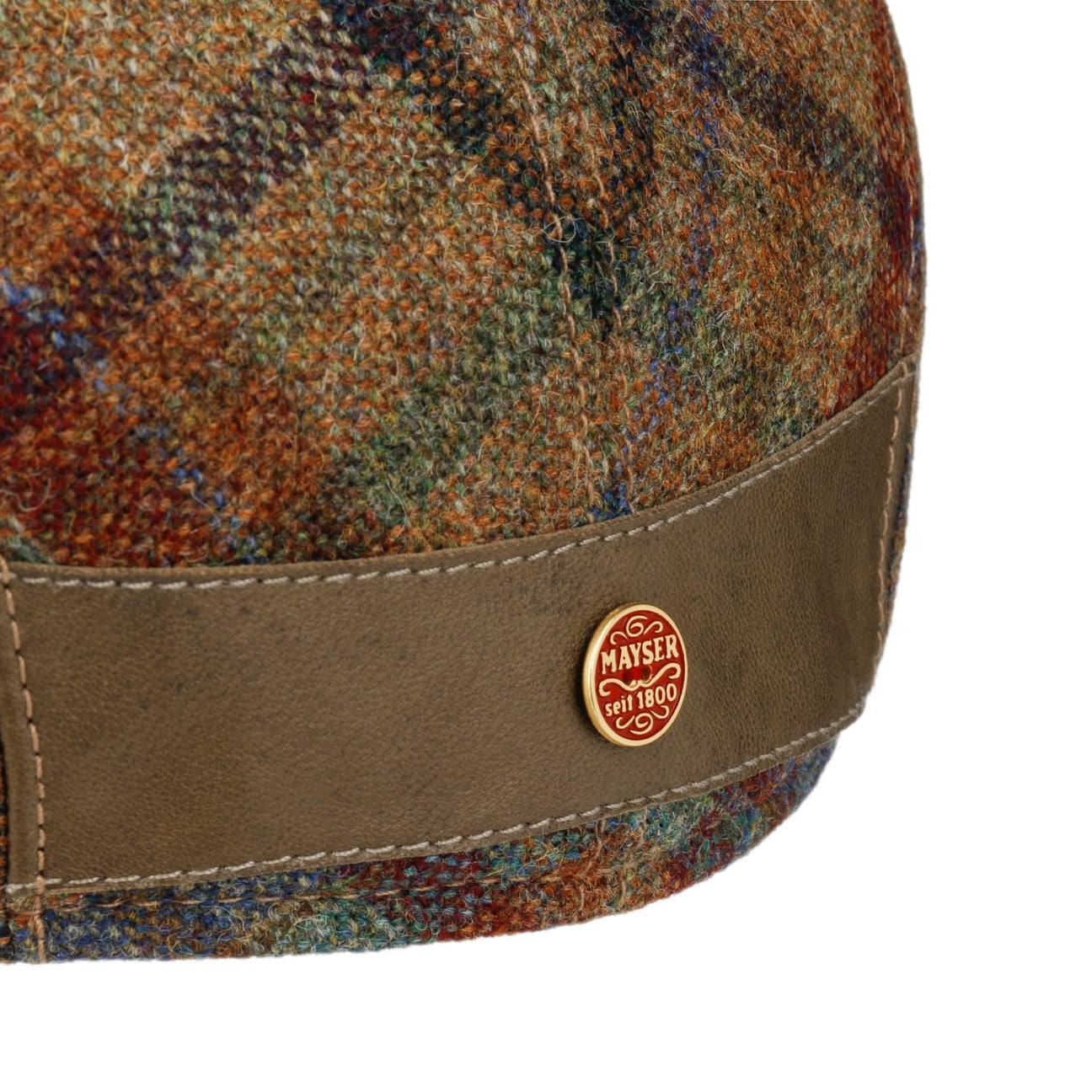Lennart Check Shetland Flat Cap beige 5