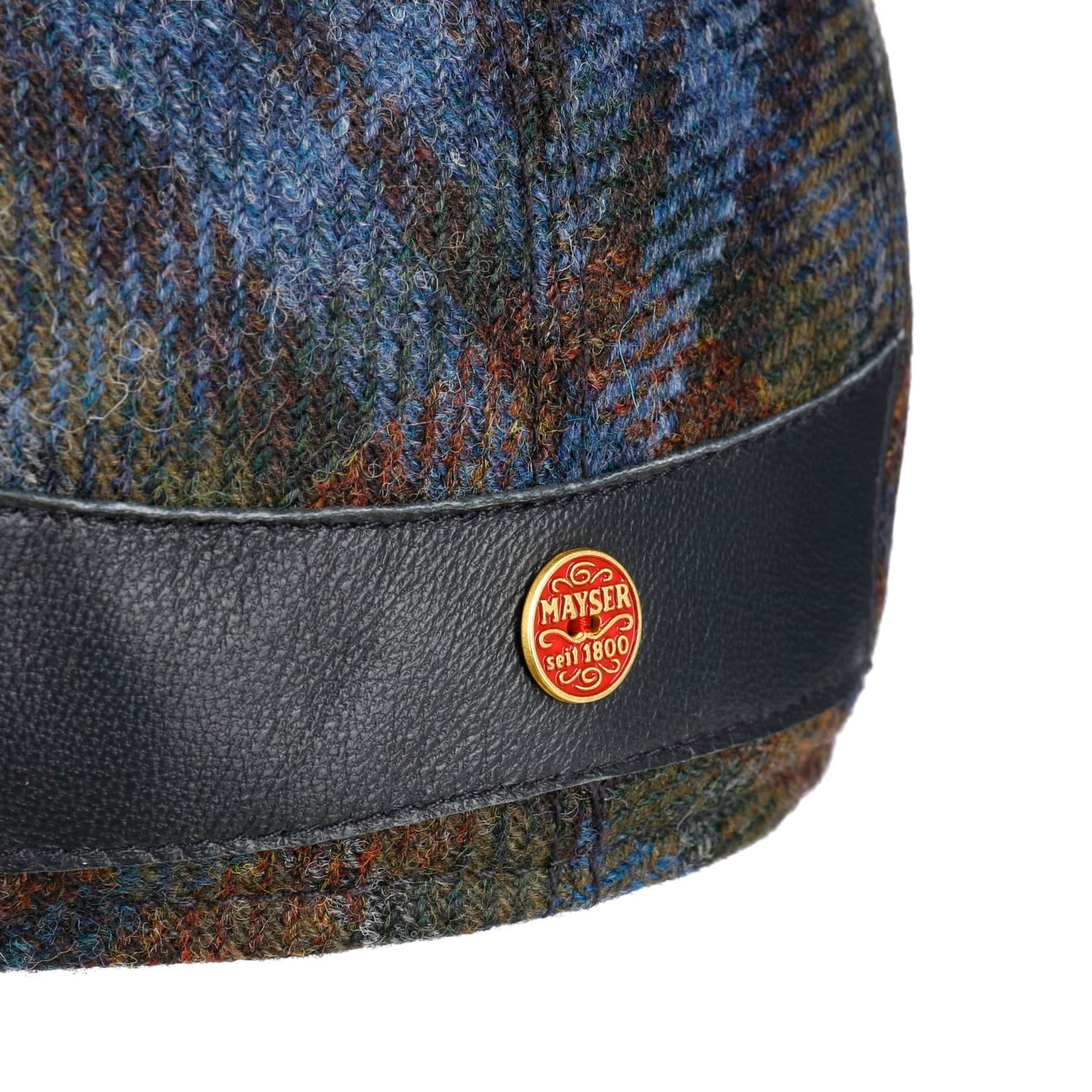 Lennart Check Shetland Flat Cap blau 9